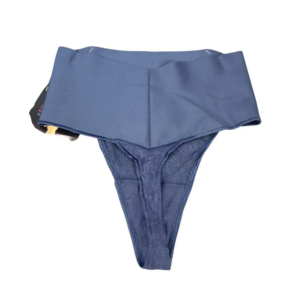 Maidenform Womens Size Small Shaper Thong Firm Control Lace Navy Blue New